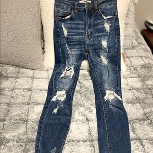High Rise Size 1 ripped jeans